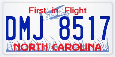 NC license plate DMJ8517