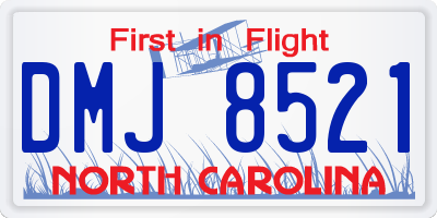 NC license plate DMJ8521