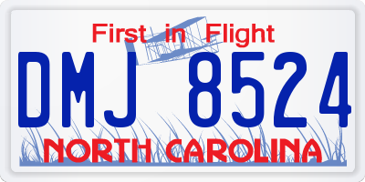 NC license plate DMJ8524