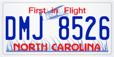 NC license plate DMJ8526