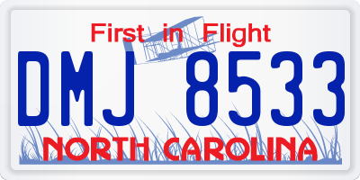 NC license plate DMJ8533