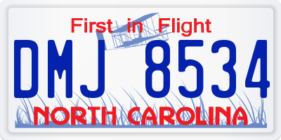 NC license plate DMJ8534