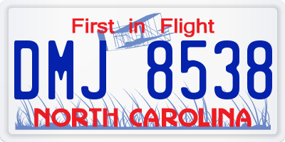 NC license plate DMJ8538