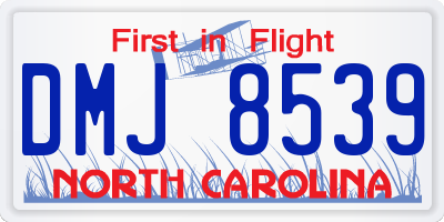 NC license plate DMJ8539