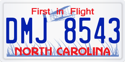 NC license plate DMJ8543
