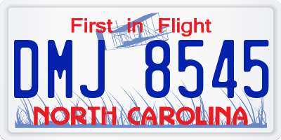 NC license plate DMJ8545