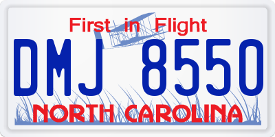 NC license plate DMJ8550