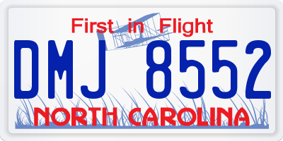 NC license plate DMJ8552