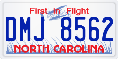 NC license plate DMJ8562