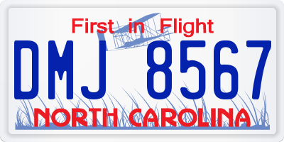NC license plate DMJ8567