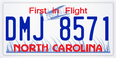 NC license plate DMJ8571