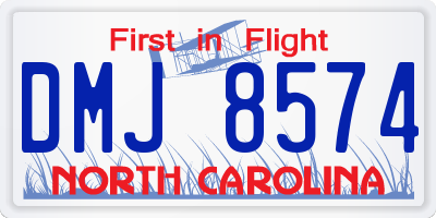 NC license plate DMJ8574