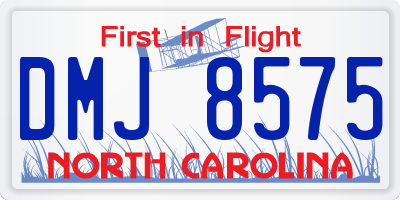 NC license plate DMJ8575