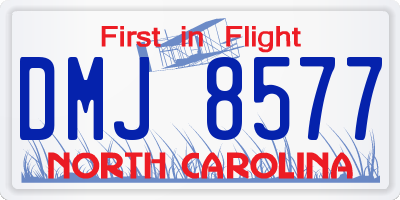 NC license plate DMJ8577