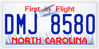 NC license plate DMJ8580