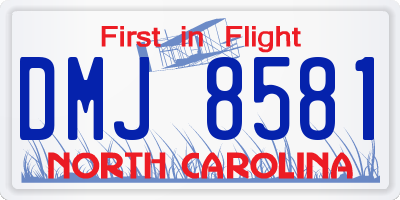 NC license plate DMJ8581