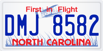 NC license plate DMJ8582