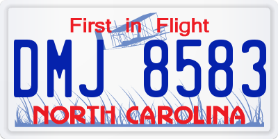 NC license plate DMJ8583