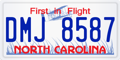 NC license plate DMJ8587