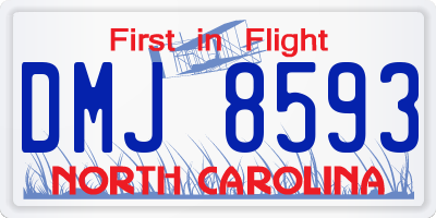 NC license plate DMJ8593