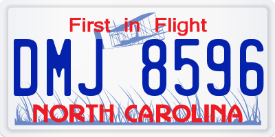 NC license plate DMJ8596