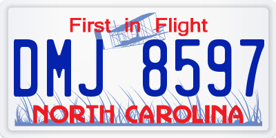 NC license plate DMJ8597