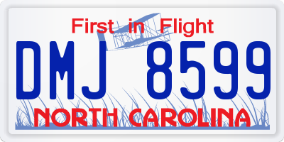 NC license plate DMJ8599