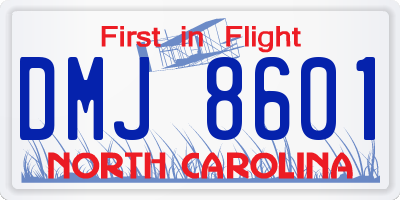 NC license plate DMJ8601