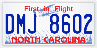 NC license plate DMJ8602