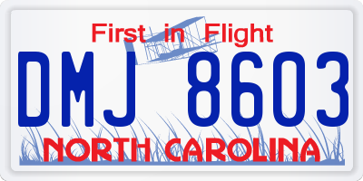 NC license plate DMJ8603