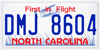 NC license plate DMJ8604