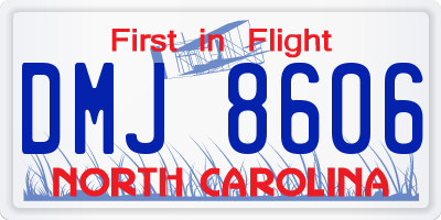 NC license plate DMJ8606