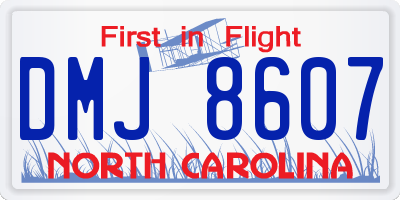 NC license plate DMJ8607