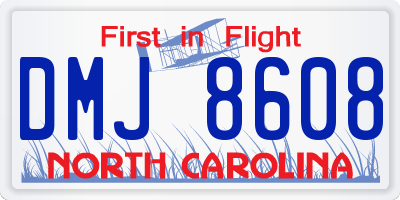 NC license plate DMJ8608