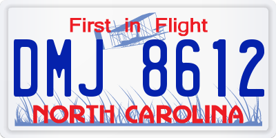 NC license plate DMJ8612