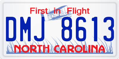 NC license plate DMJ8613