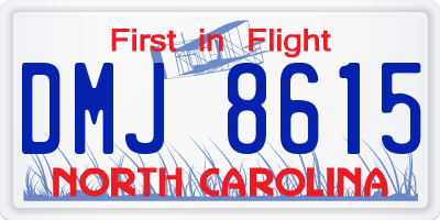 NC license plate DMJ8615