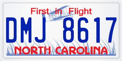 NC license plate DMJ8617