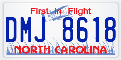 NC license plate DMJ8618