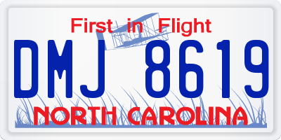 NC license plate DMJ8619