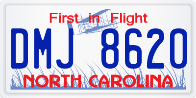 NC license plate DMJ8620