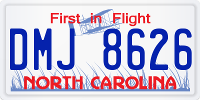 NC license plate DMJ8626