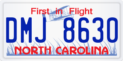 NC license plate DMJ8630