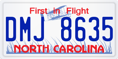 NC license plate DMJ8635