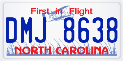 NC license plate DMJ8638