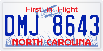 NC license plate DMJ8643