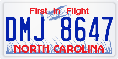 NC license plate DMJ8647