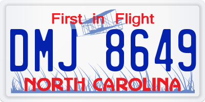 NC license plate DMJ8649