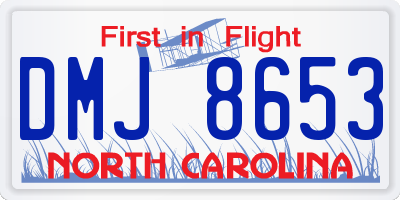 NC license plate DMJ8653