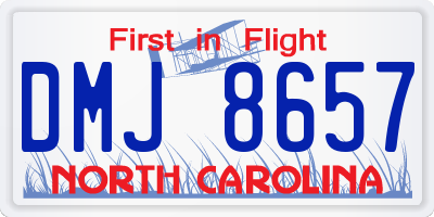 NC license plate DMJ8657